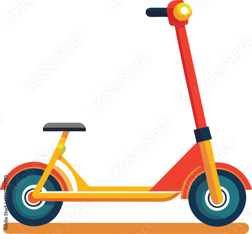Stylized illustration of a scooter with handlebars and wheels