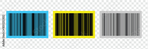Realistic barcode. Barcode vector icon . Trendy bar code for web icon., Product barcode code stripes lines, Simple fake bar code. Bar code for web design. Barcode product distribution icon. EPS 10. 