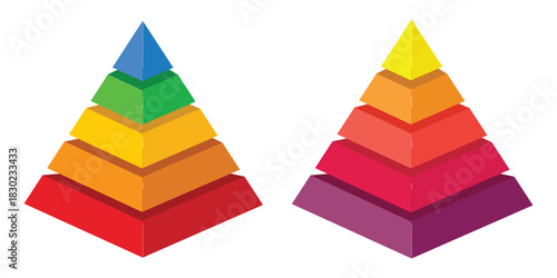 Levels of triangular pyramid icon. Maslow layer diagram. Triangle pyramid chart. designed for business presentations, charts, educational materials. vector