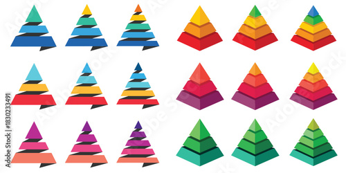 Levels of triangular pyramid icon. Maslow layer diagram. Triangle pyramid chart. designed for business presentations, charts, educational materials. vector