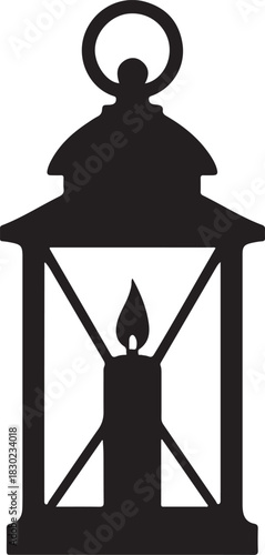 Decorative candelabra lantern illustration with floral accents