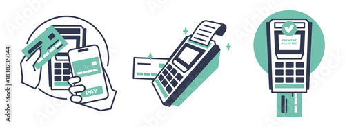 Payment Methods: Credit Card Mobile Payment and POS Terminal.