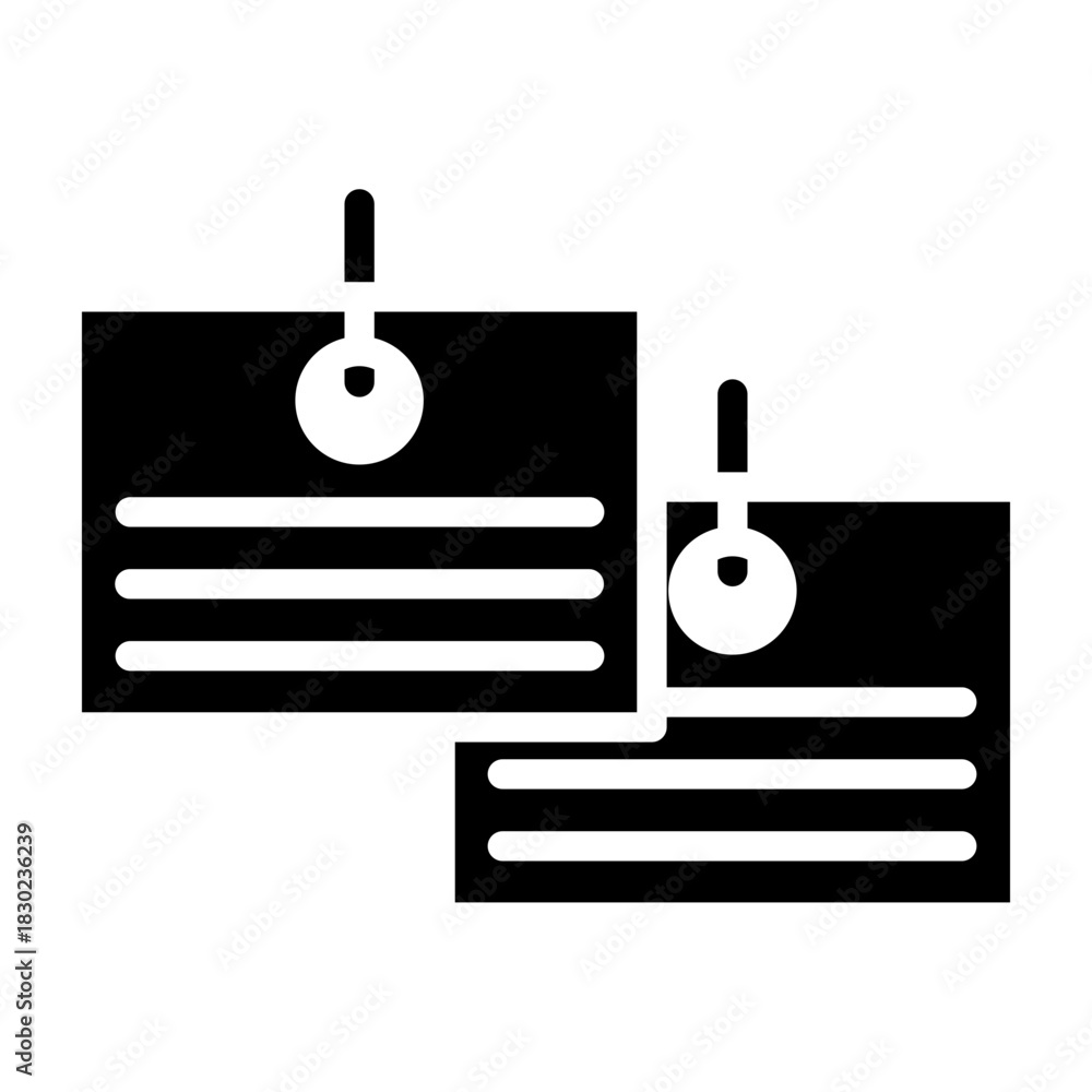 Fototapeta premium Sticky Notes Vector Glyph Icon Design