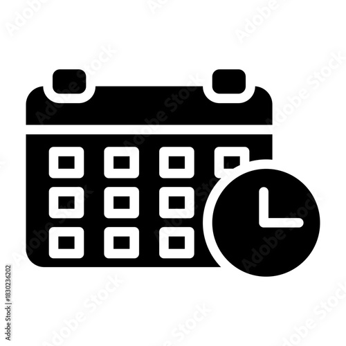 Deadline Vector Glyph Icon Design