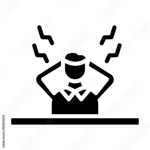 Stress Vector Glyph Icon Design