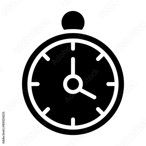 Clock Vector Glyph Icon Design
