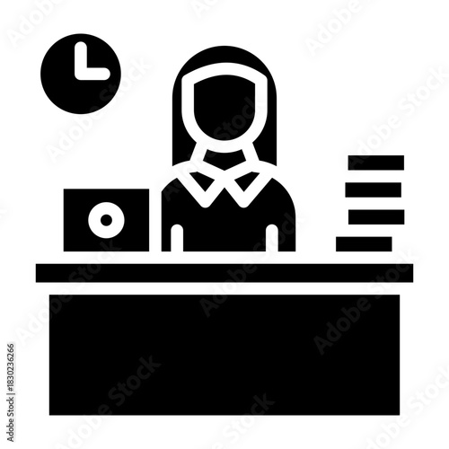 Busy Woman Vector Glyph Icon Design