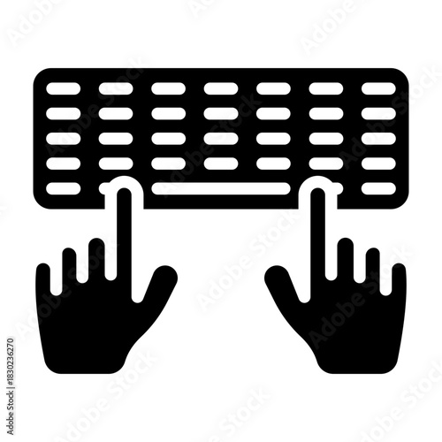 Typing Hands Vector Glyph Icon Design