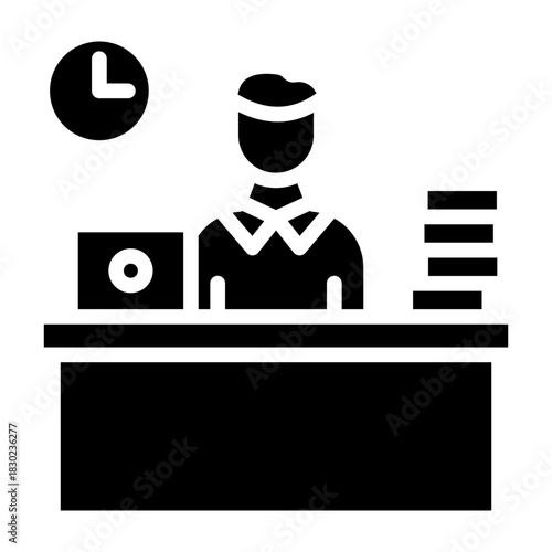 Busy Man Vector Glyph Icon Design