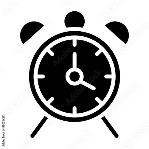 Office Clock Vector Glyph Icon Design
