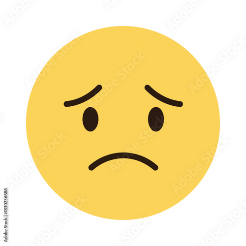 Sad Emoji Face with Drooping Mouth and Eyes