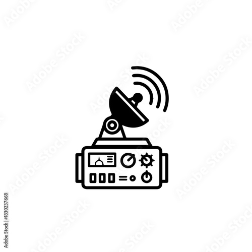 Radio Transmitter with Satellite Dish Icon