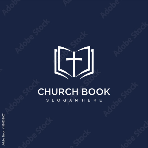 Bible book church logo design icon inspiration
