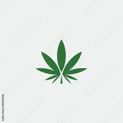 Cannabis leaf vector icon logo design illustration
