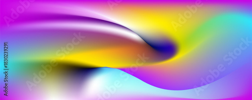 Fluid colorful shapes composition background. Neon bright trendy gradients. Collage. Vector