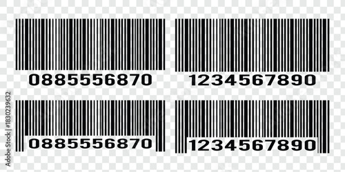 Barcode icon vector set. Barcode icon isolated on white background. Barcode product distribution icon. Universal code for scanning product or item. barcode product retail shipping graph.