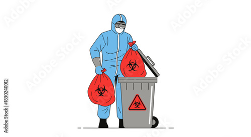 Handling Biohazardous Waste Protective Suit and Disposal