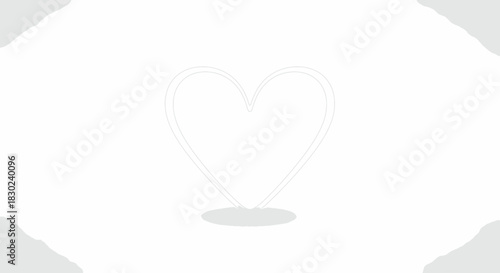 Abstract linear heart icon with a gentle shadow effect. Modern and simple vector graphic for concepts of love, affection, and wellness