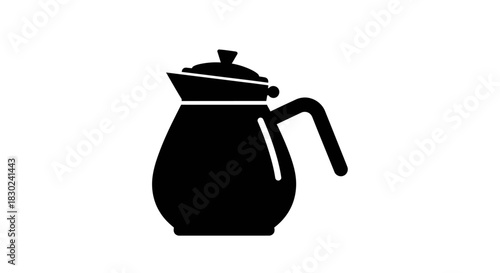Elegant Tea Pot Silhouette for Cozy Drink Service or Kitchenware Symbol