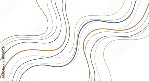 Dynamic abstract background with flowing curved lines in modern elegant colors, creating a smooth and harmonious graphic design for contemporary projects