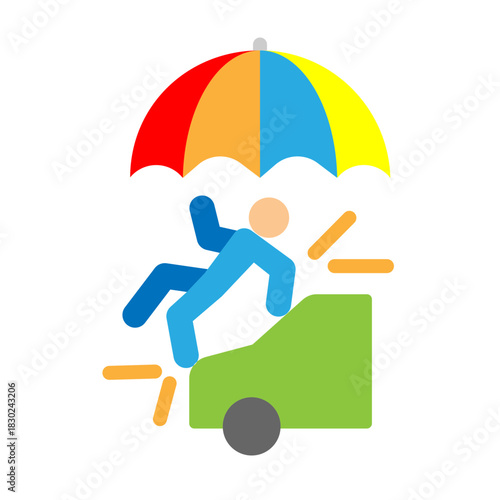 Accidental Coverage Vector Flat Icon Design