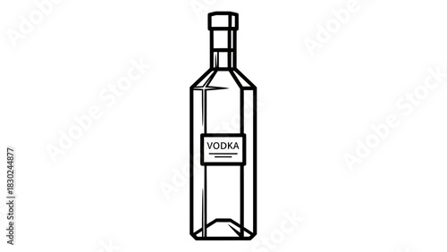 Minimalist Black Line-Art Beverage Bottle Silhouettes Vector Collection