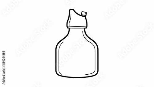 Minimalist Black Line-Art Beverage Bottle Silhouettes Vector Collection