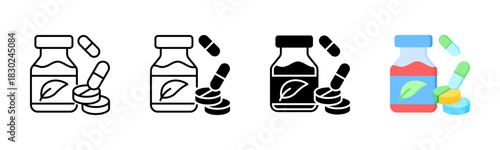 Medication Icon, Multi Styles Icon Set