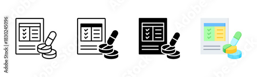 Prescription Icon, Multi Styles Icon Set
