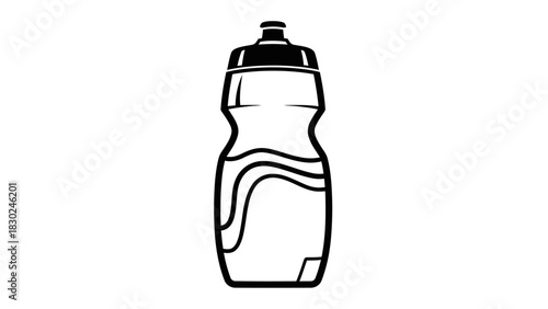 Minimalist Black Line-Art Beverage Bottle Silhouettes Vector Collection