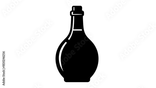 Minimalist Black Line-Art Beverage Bottle Silhouettes Vector Collection