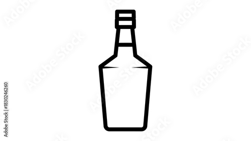 Minimalist Black Line-Art Beverage Bottle Silhouettes Vector Collection