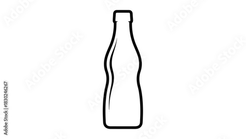 Minimalist Black Line-Art Beverage Bottle Silhouettes Vector Collection
