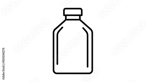 Minimalist Black Line-Art Beverage Bottle Silhouettes Vector Collection