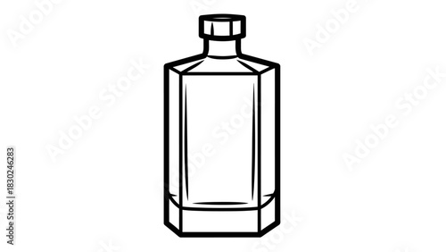 Minimalist Black Line-Art Beverage Bottle Silhouettes Vector Collection