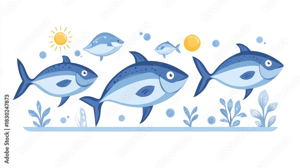 Obraz premium 5.Concept = Vector Graphic of World Tuna Day for World Tuna Day Celebration.