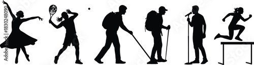 Different People Enjoying Various Leisure Activities