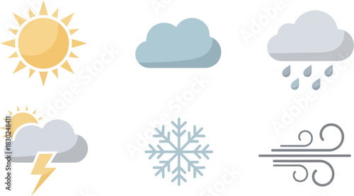 Various Weather Conditions Icons Collection