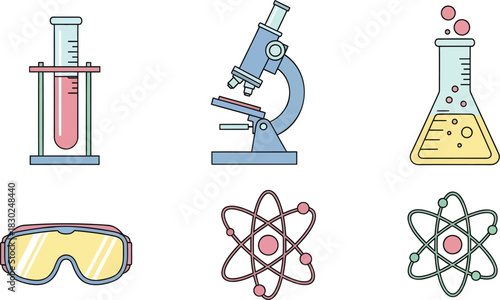 Scientific Laboratory Equipment and Atomic Models