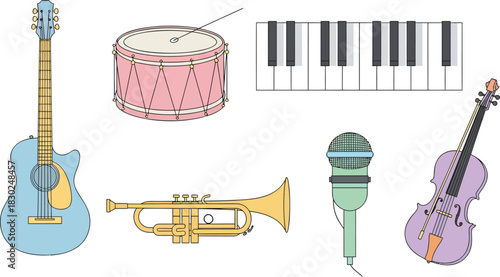 Diverse Collection of Musical Instruments