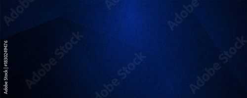 Black dark navy blue silver abstract pattern background. Geometric shape. Line triangle angle fold polygon diamond 3D. Color gradient ombre. Rough grain noise