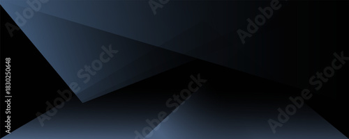 Modern black blue abstract background. Minimal. Color gradient. Dark. Web banner. Geometric shape. 3d effect.