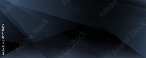 Modern black blue abstract background. Minimal. Color gradient. Dark. Web banner. Geometric shape. 3d effect.