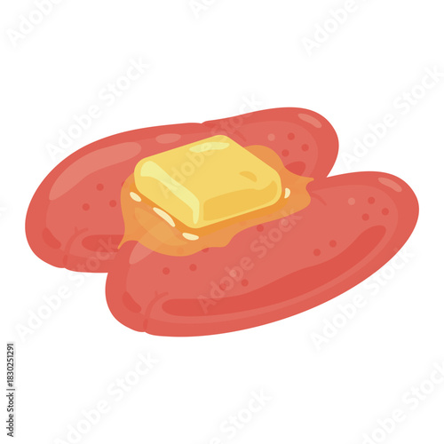 たらこバターのイラスト／Illustration of Cod Roe Butter