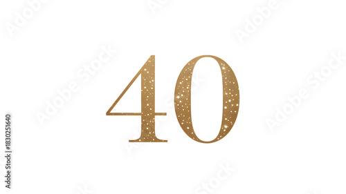 Celebrating a sparkling 40th birthday with these shimmering gold numbers, perfect for party invitations and milestone announcements and decorations