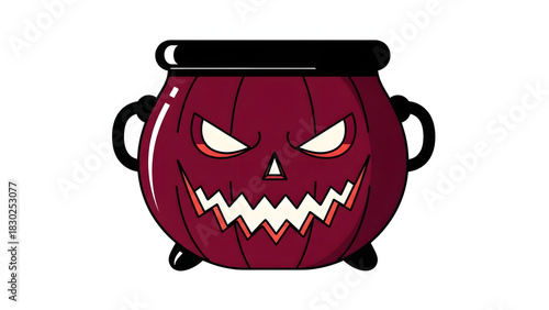 angry burgundy cauldron halloween cartoon clip art preview