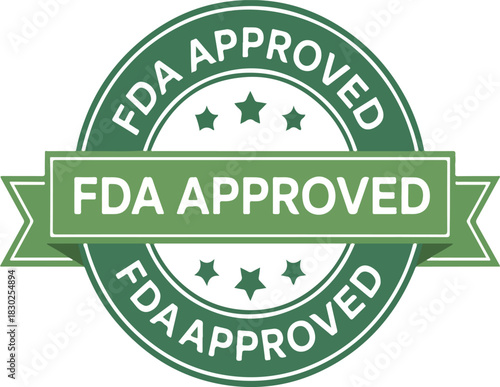 FDA Approved Badge – Green Circular Stamp with Stars