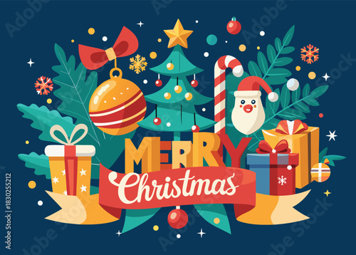 Celebrate the joy of Christmas with vibrant decorations, festive gifts, and a cheerful holiday spirit that's perfect for greeting cards and seasonal projects