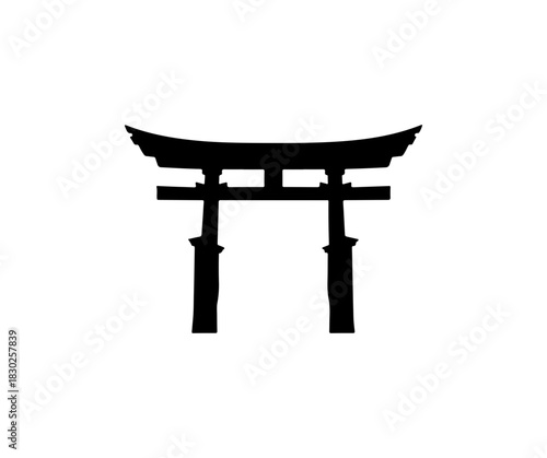 Striking silhouette of Torii gate symbolizes tradition, culture, and Japanese heritage beautifully