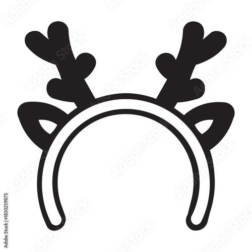 Illustration vector graphic of Christmas Reindeer Antler Headband Icon_Flat Icon